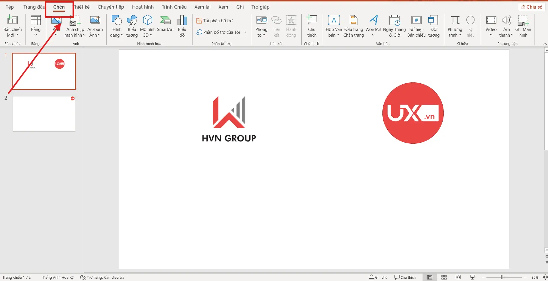 Chèn video có sẵn từ máy tính