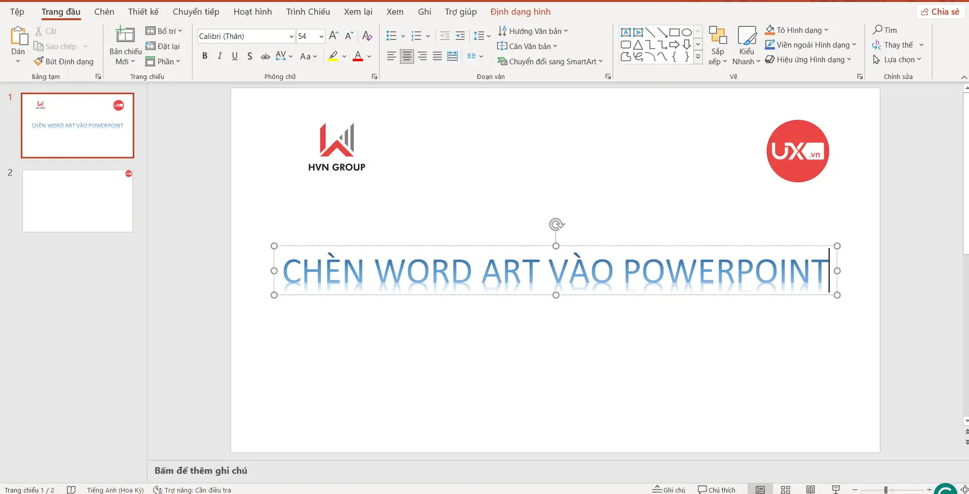 Chèn WordArt vào Ppt