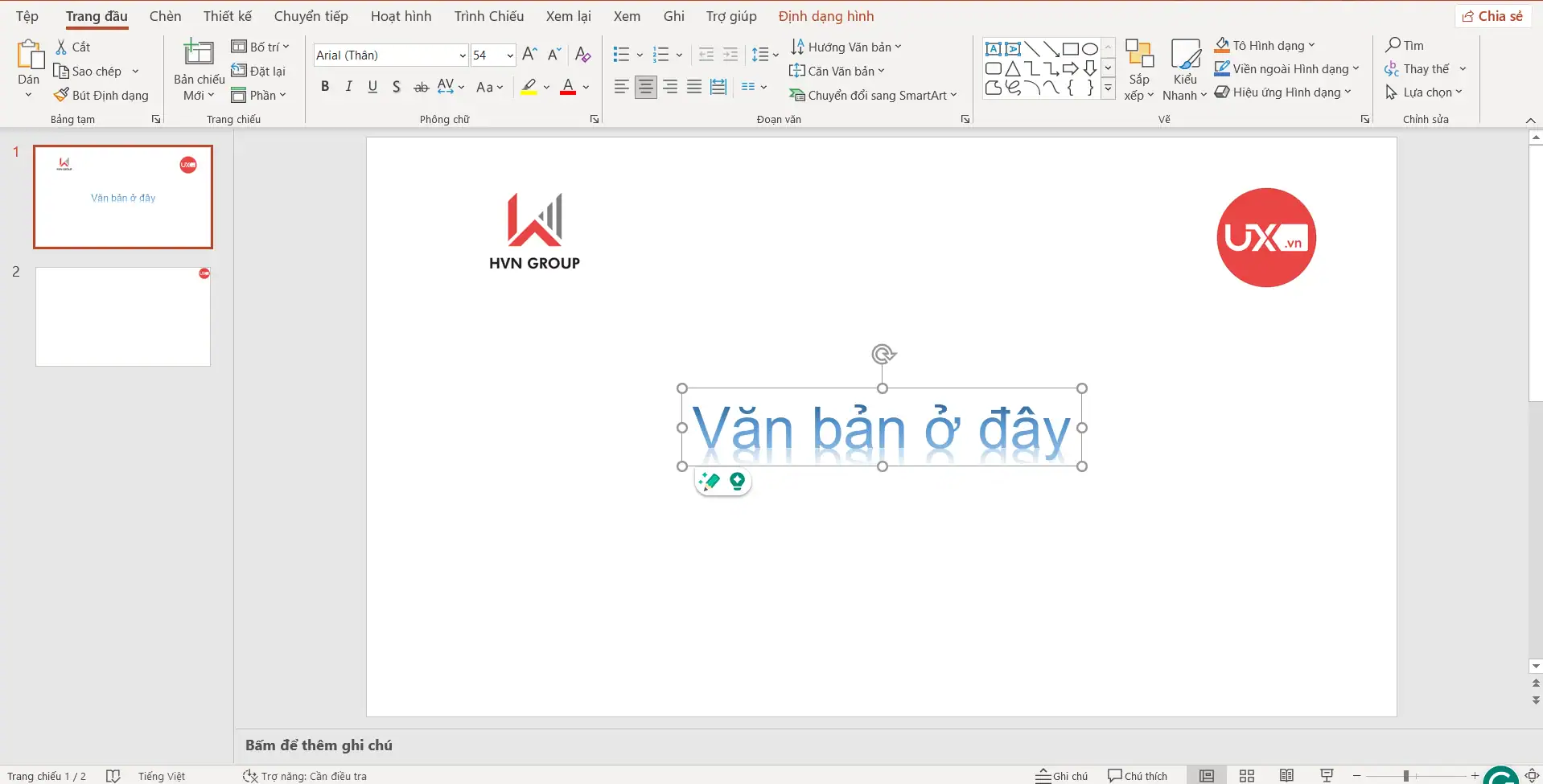 Chọn kiểu dán WordArt phù hợp
