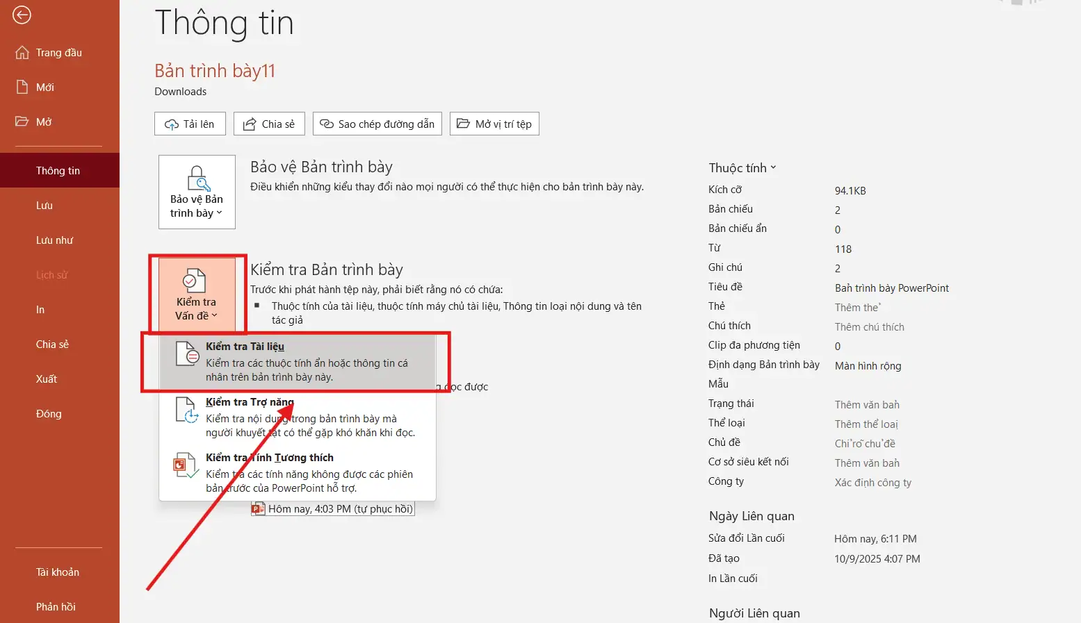 Đếm số từ trong Slide Ppt