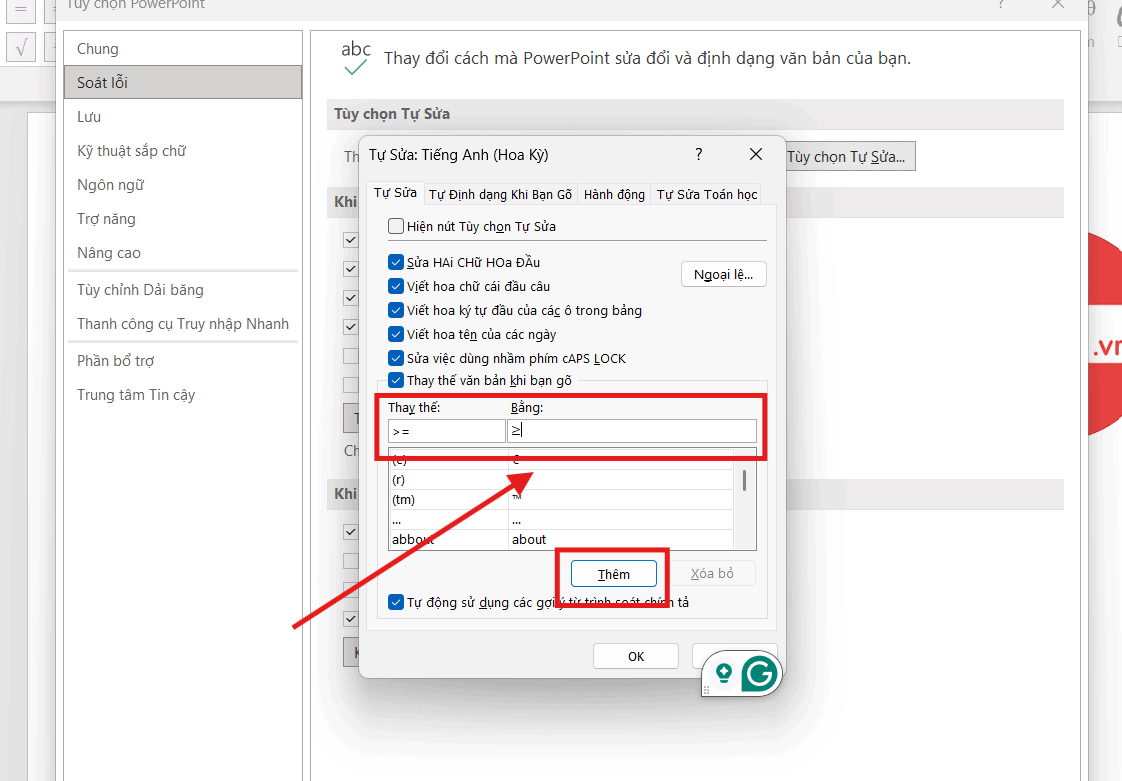 Dùng tính năng AutoCorrect