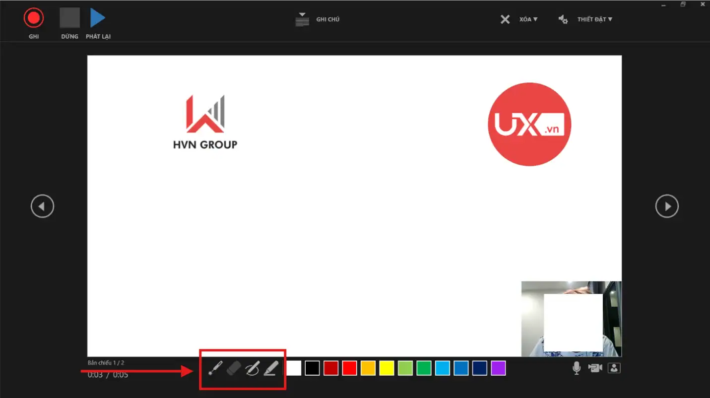 Ghi hình bài thuyết trình trên Ppt
