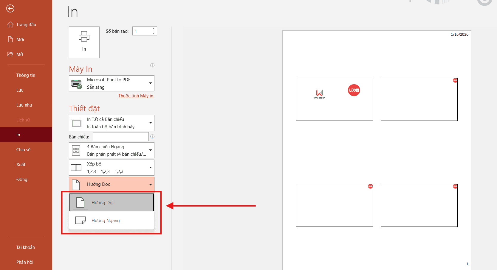 In 4 Slides 1 trang giấy