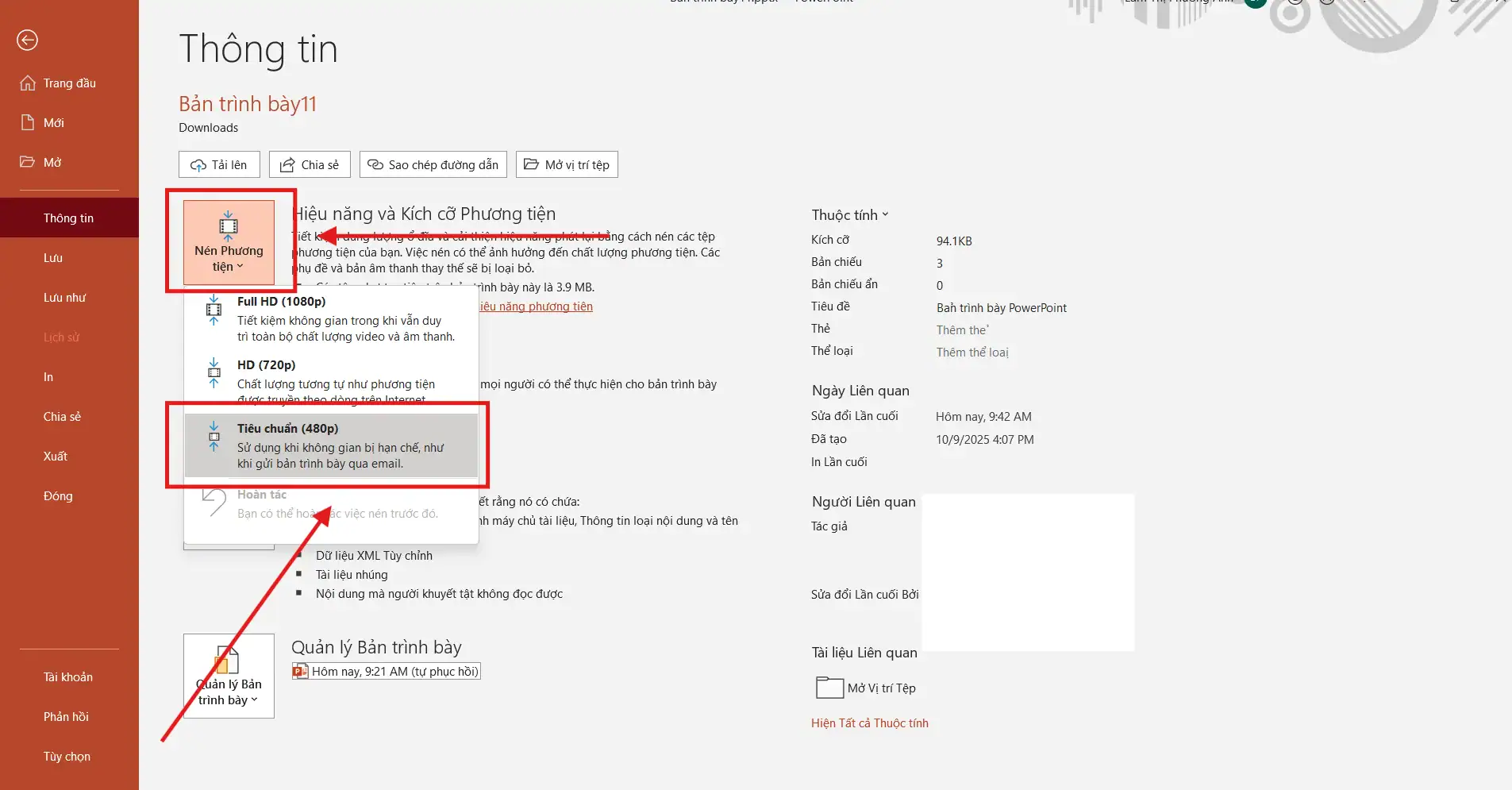 Nén tệp và audio