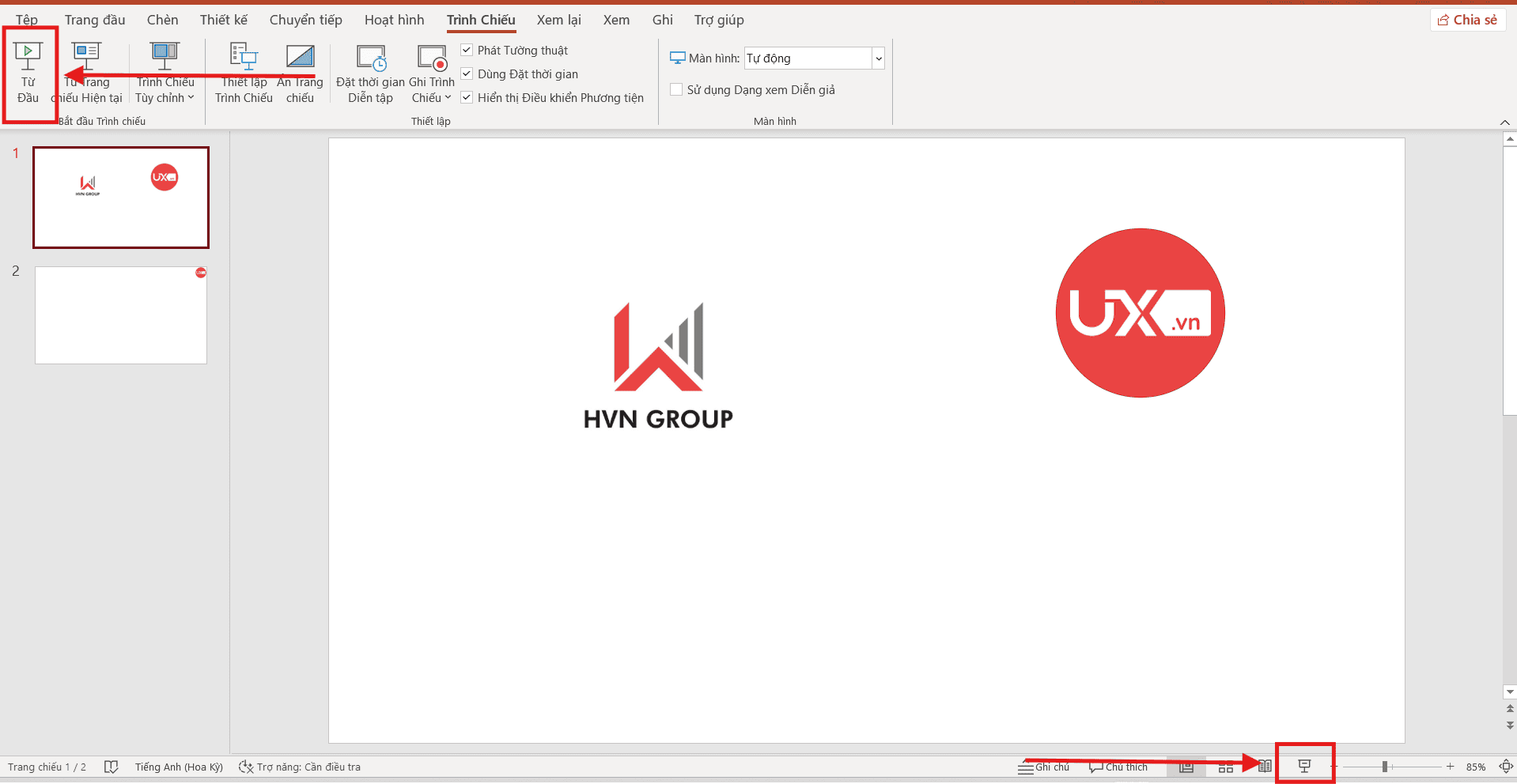 Sử dụng bút vẽ trong PowerPoint khi trình chiếu