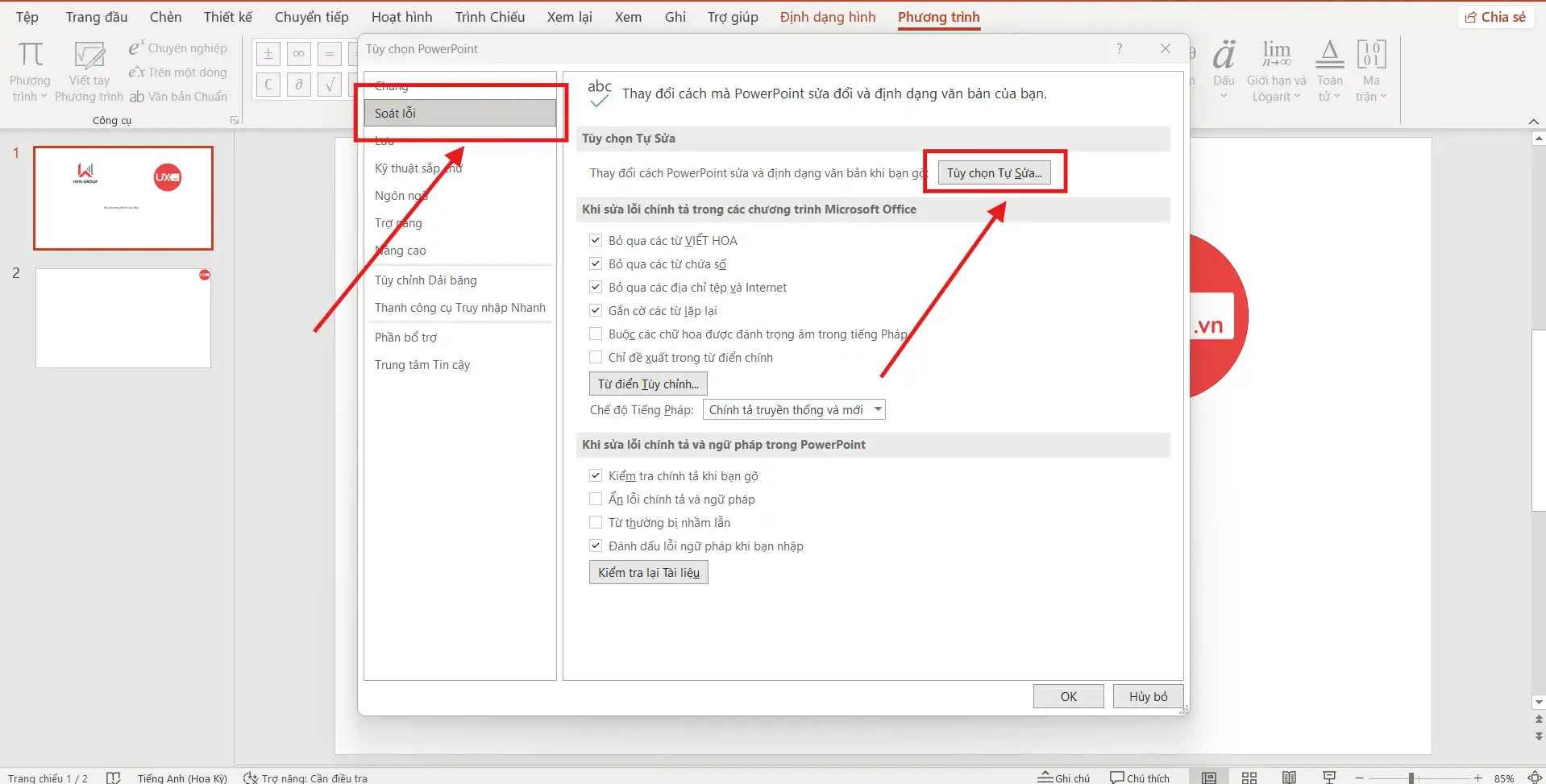 Sử dụng tính năng AutoCorrect