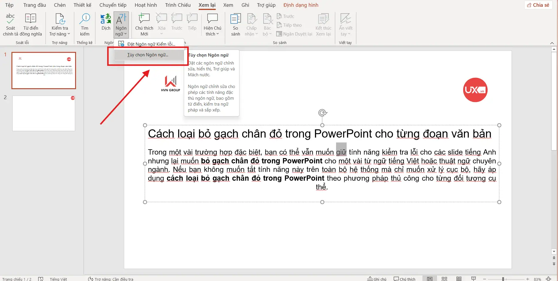 Thay đổi ngôn ngữ