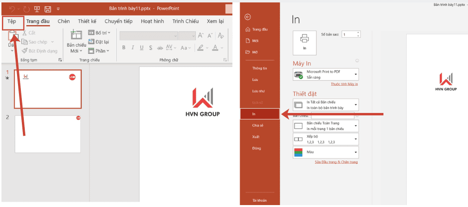 Cách in file PowerPoint không bị mất chữ