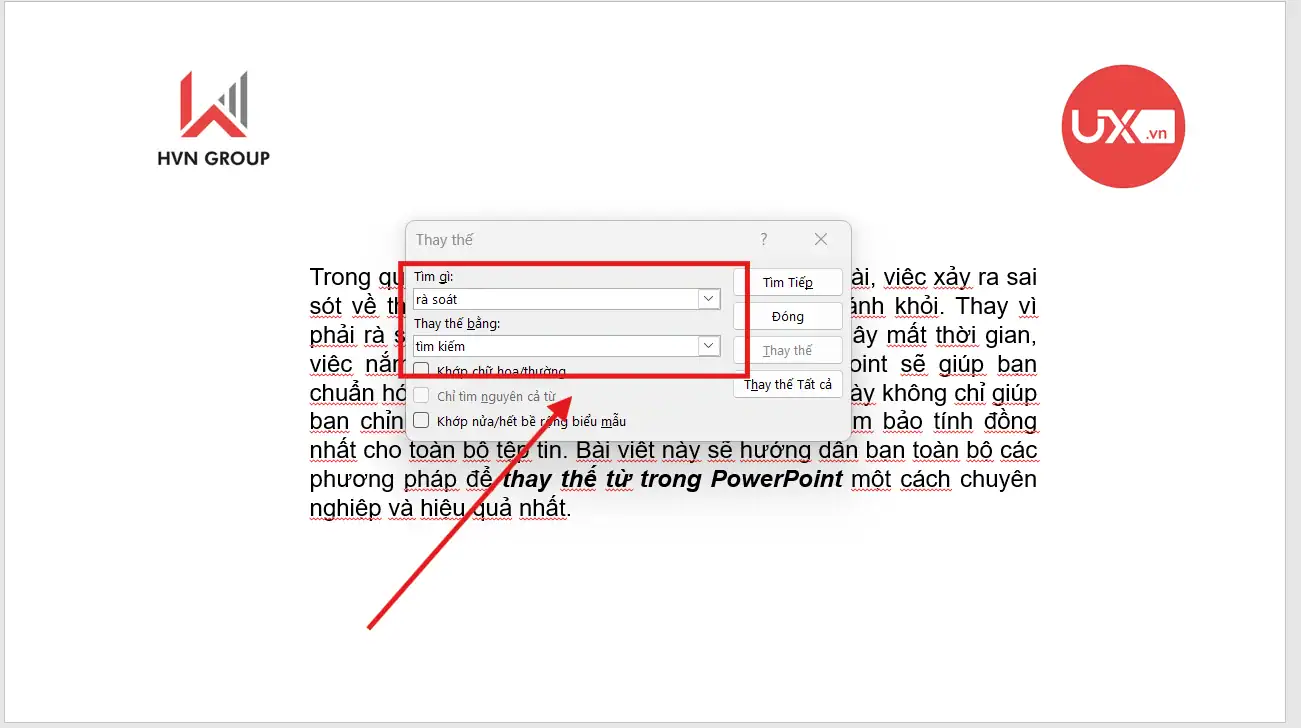 Cách thay thế từ