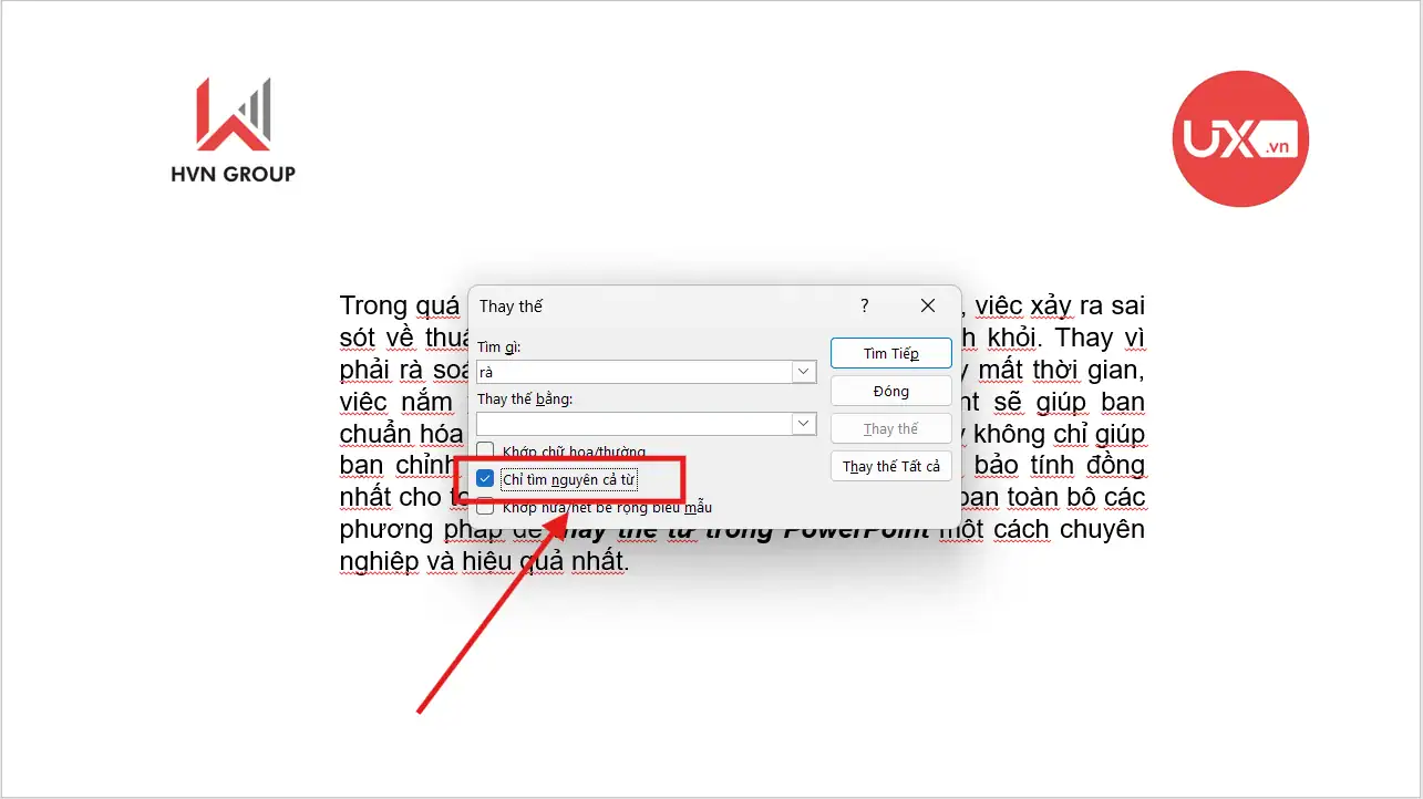 Chỉ tìm từ trong Ppt