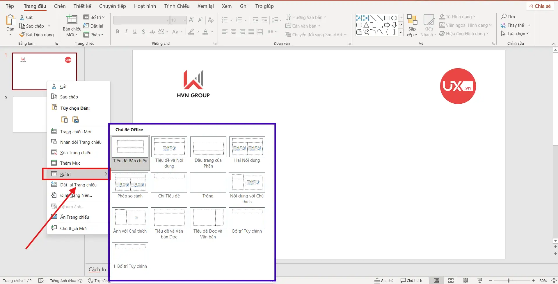 Chỉnh Layout trong Ppt