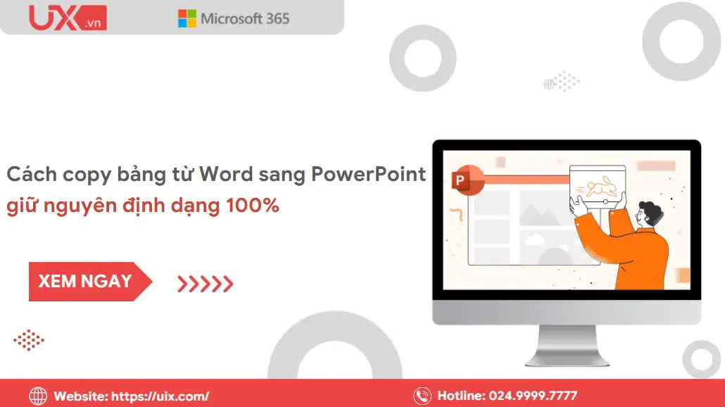 Copy bảng từ Word sang PowerPoint