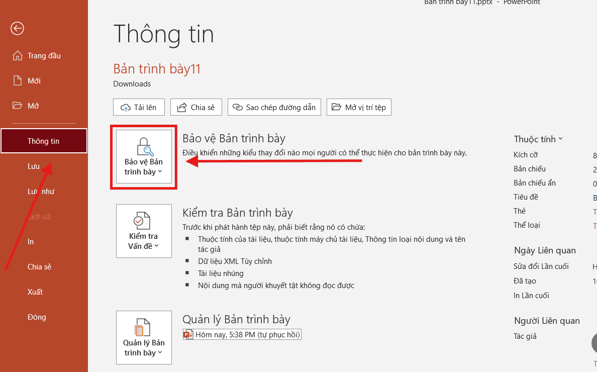 Đặt mật khẩu cho Ppt