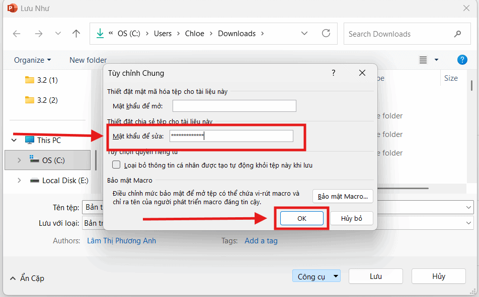 Đặt mật khẩu trong PowerPoint