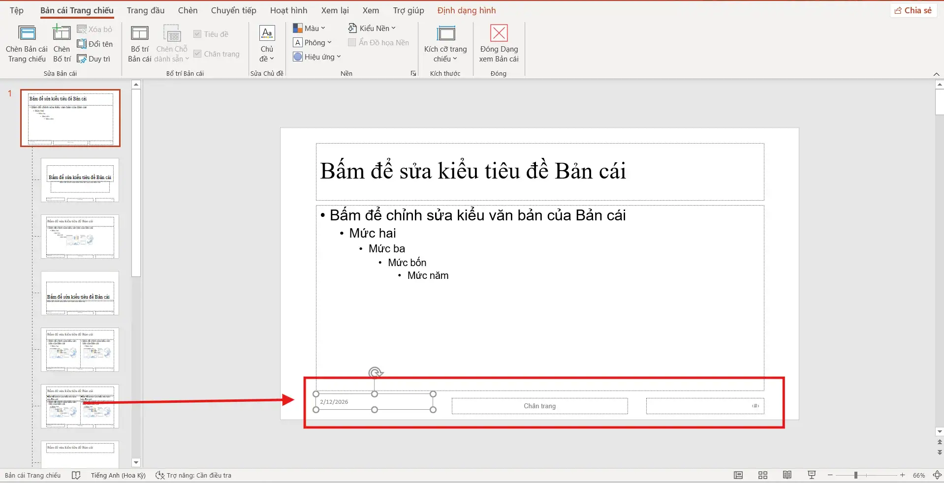 Điều chỉnh bảng chiếu cái