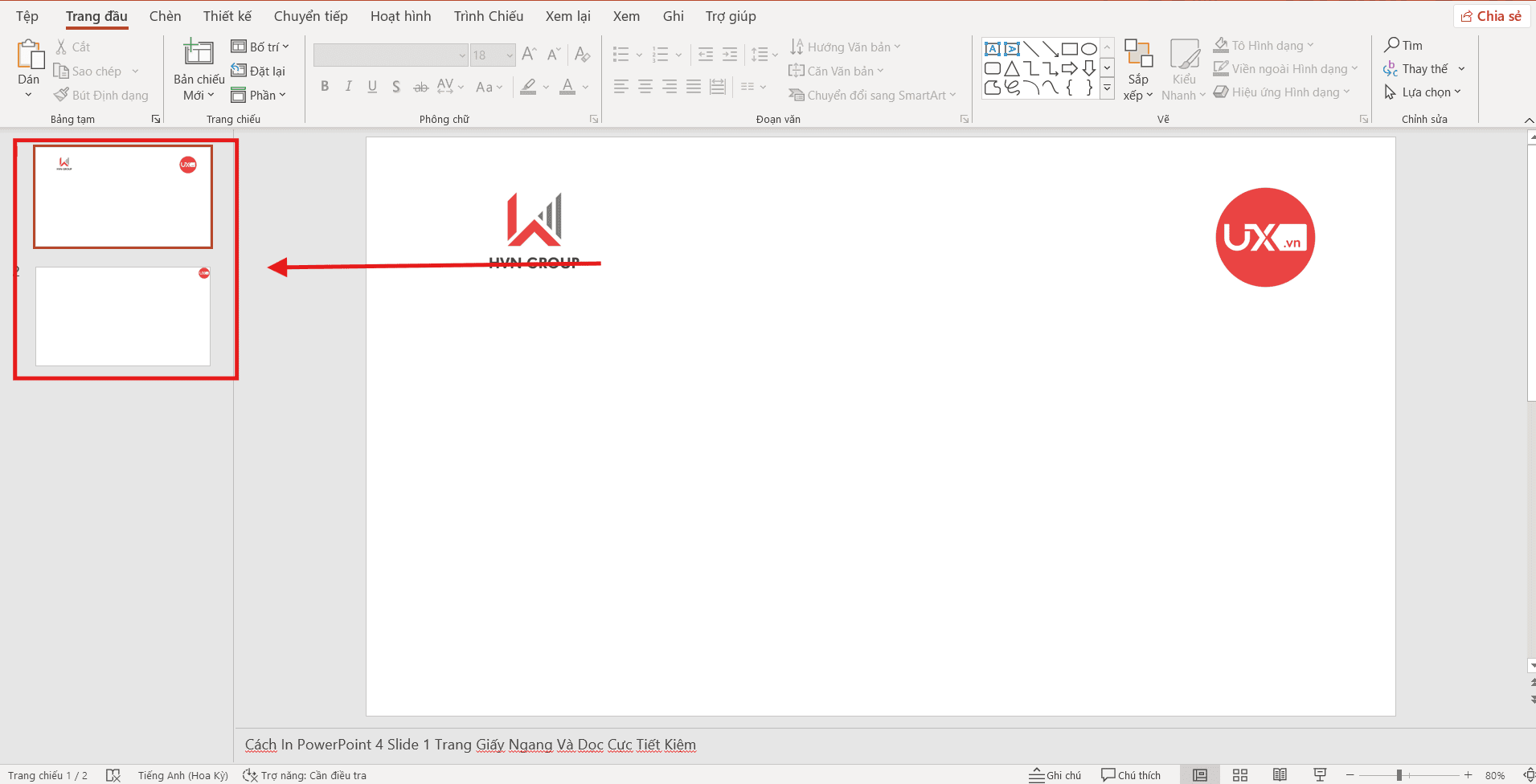 Sắp xếp thứ tự trình chiếu 