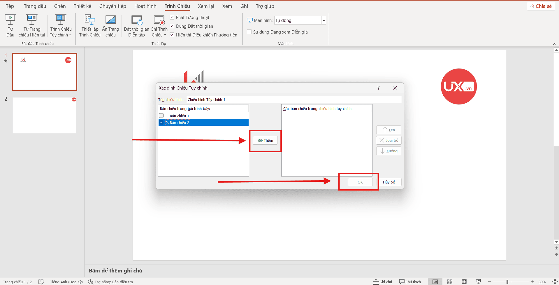 Sử dụng tính năng Custom Show trong PowerPoint
