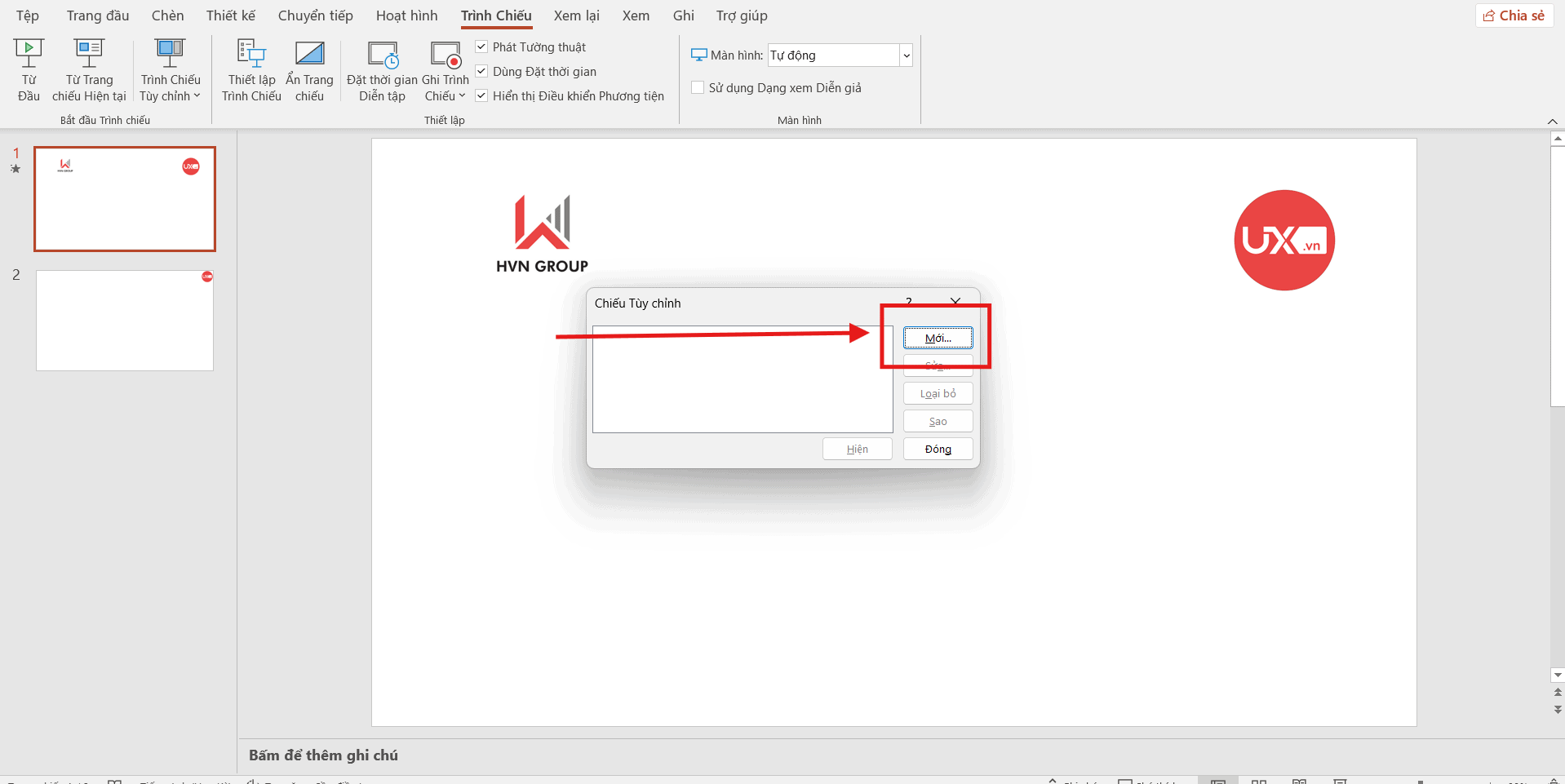 Sử dụng tính năng Custom Show trong Ppt
