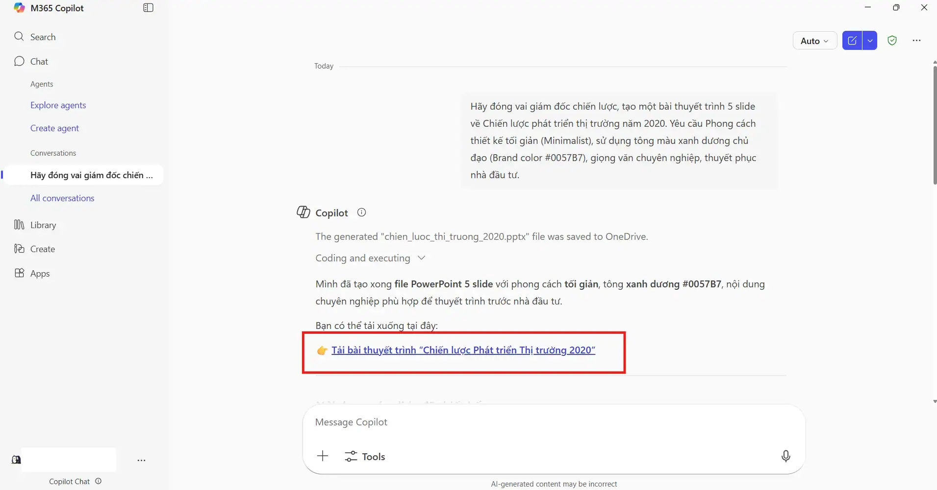 Tạo Slide bằng Copilot
