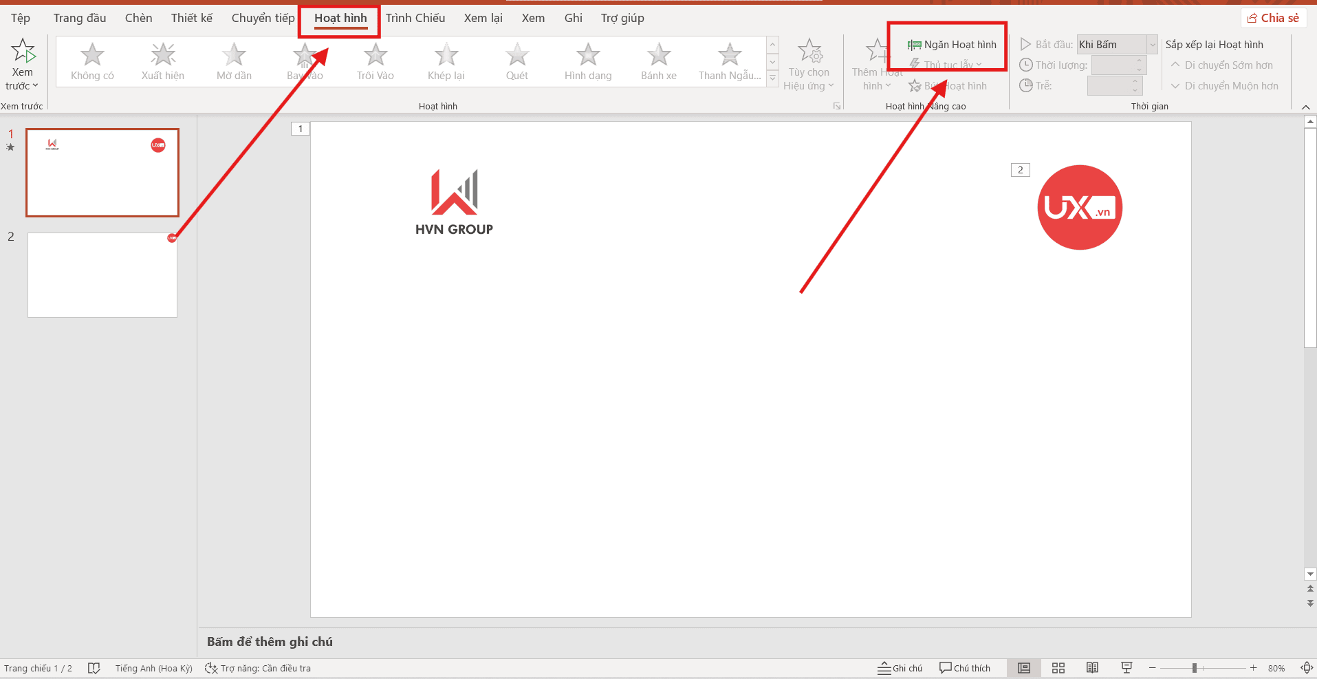 Thay đổi thứ tự hiệu ứng
