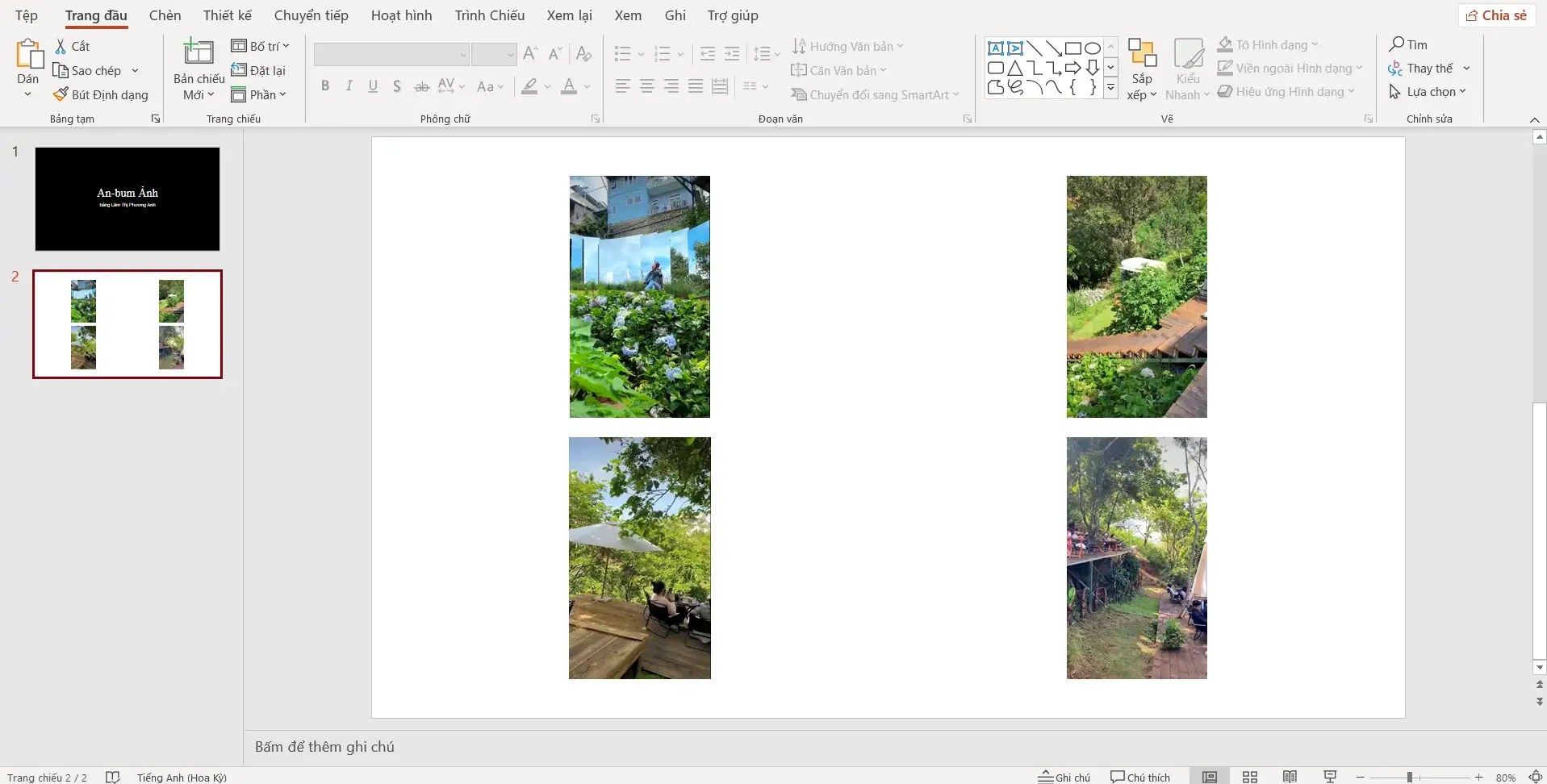 Album ảnh trong PowerPoint