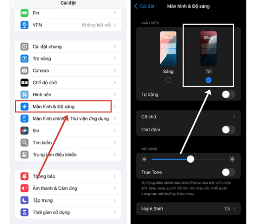 Cách bật Dark Mode trong Google Slides trên máy tính và điện thoại 14 Bật dark mode trên điện thoại Iphone