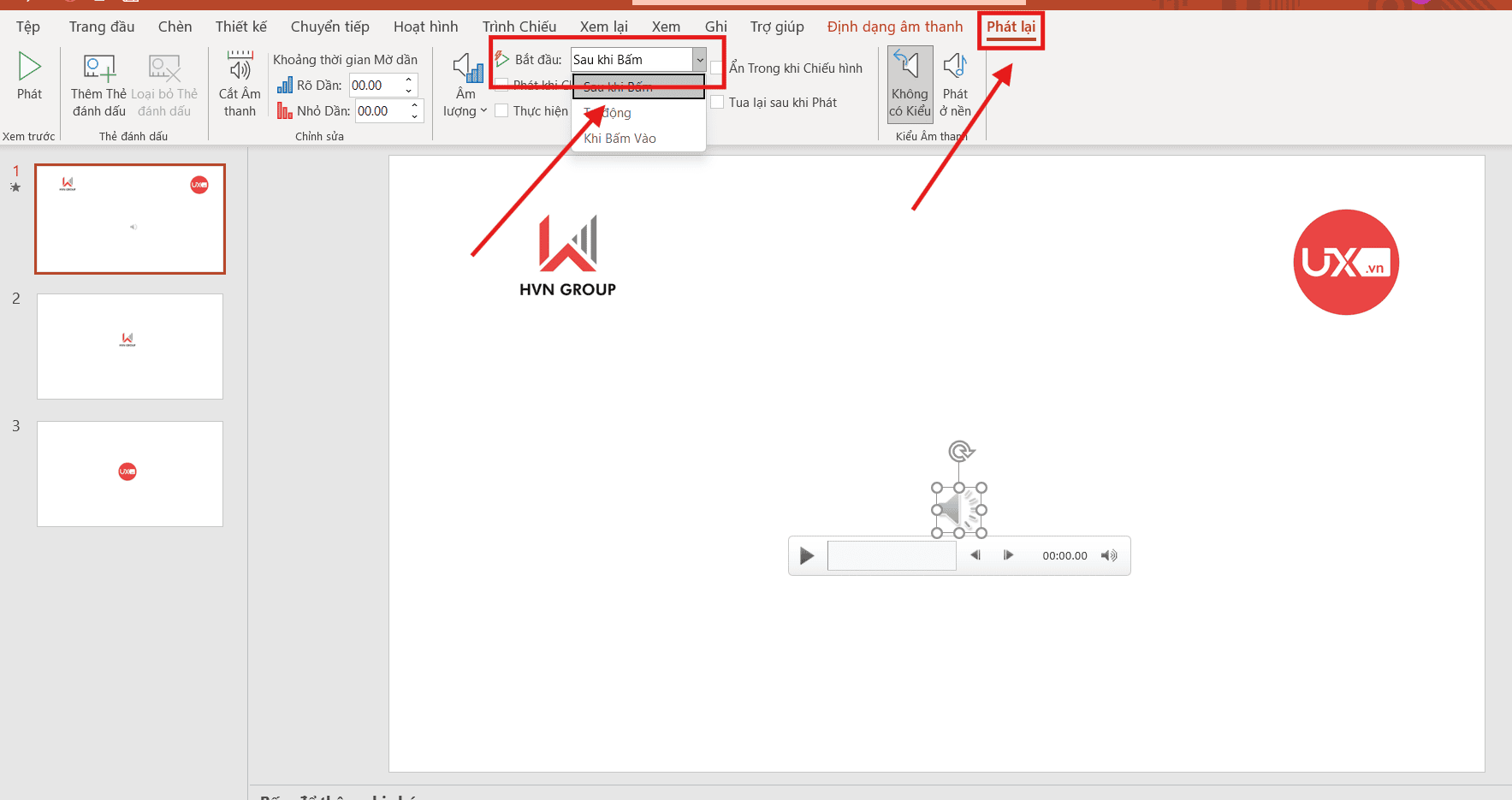 Biểu tượng loa trong PowerPoint