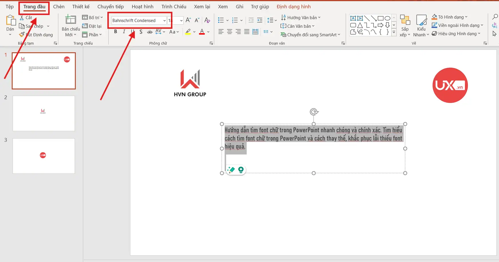 Cách tìm font chữ trong PowerPoint