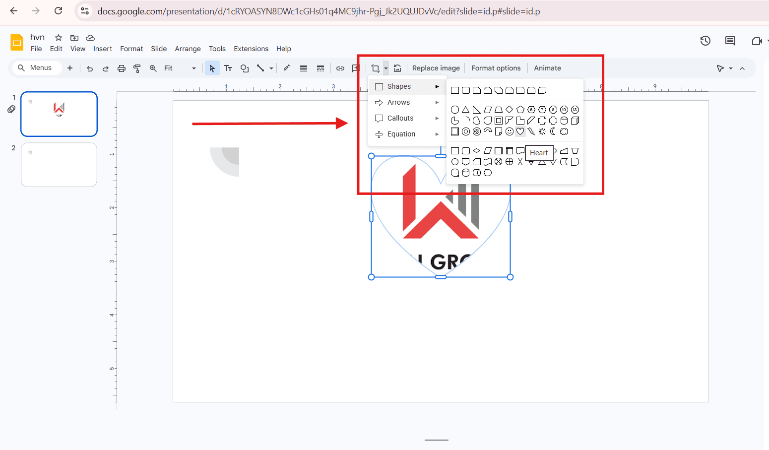 Chỉnh sửa ảnh trong Google Slides giúp slide đẹp và chuyên nghiệp hơn 8 Cắt ảnh trong google slides
