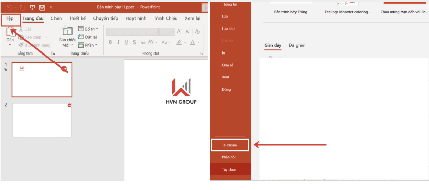 Chế độ tối trong PowerPoint
