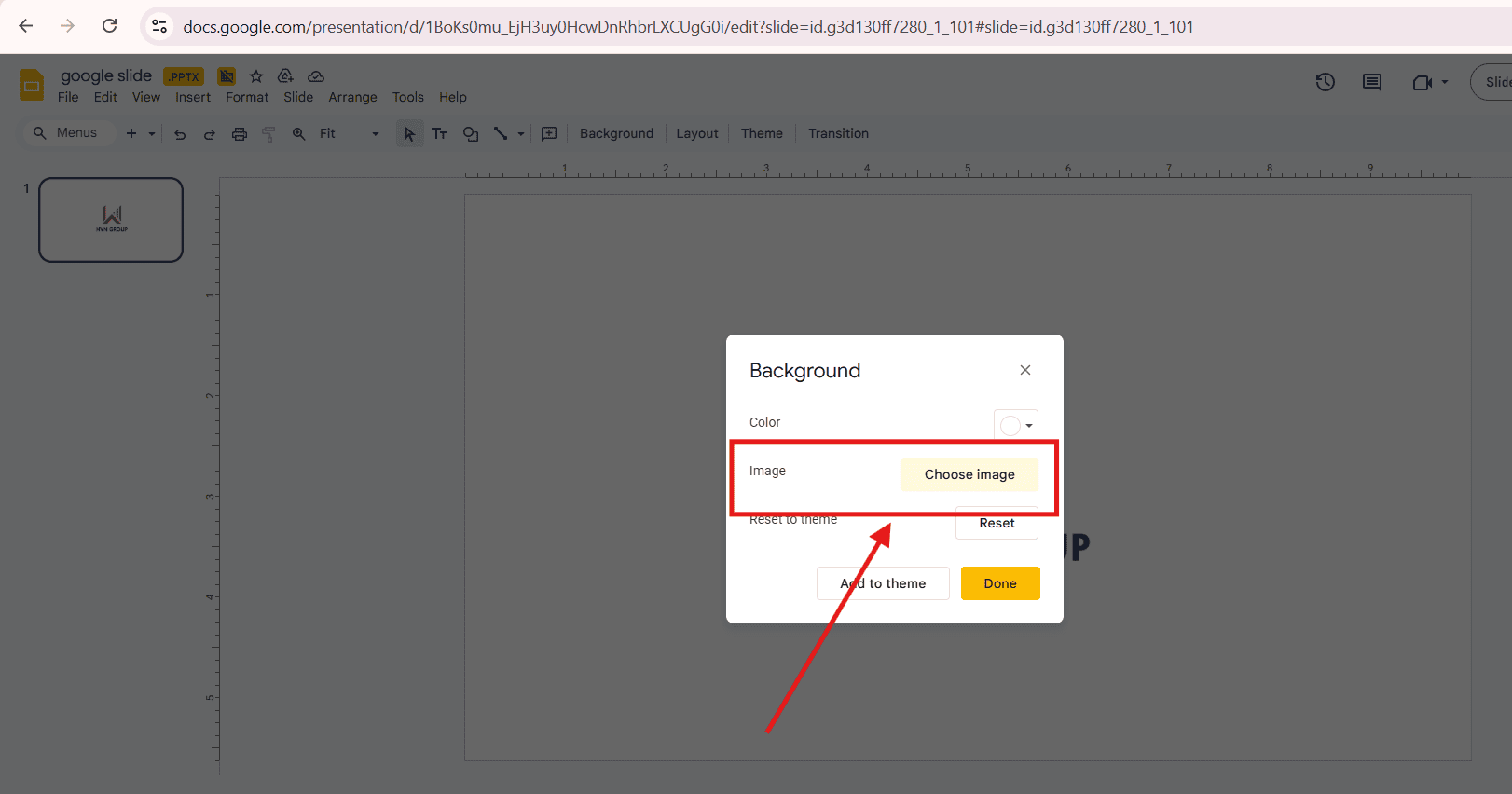 Cách chèn background cho Google Slide giúp slide chuyên nghiệp hơn 7 Chèn background bằng hình ảnh