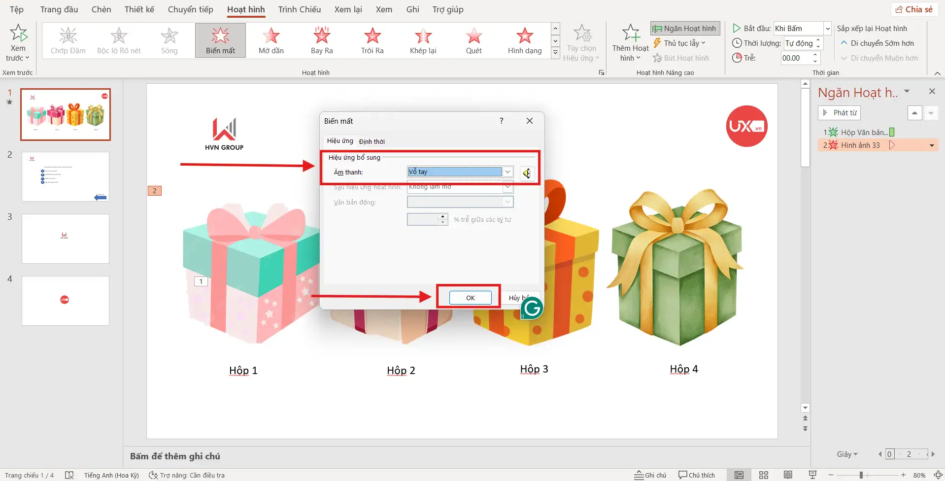 Chèn hiệu ứng âm thanh