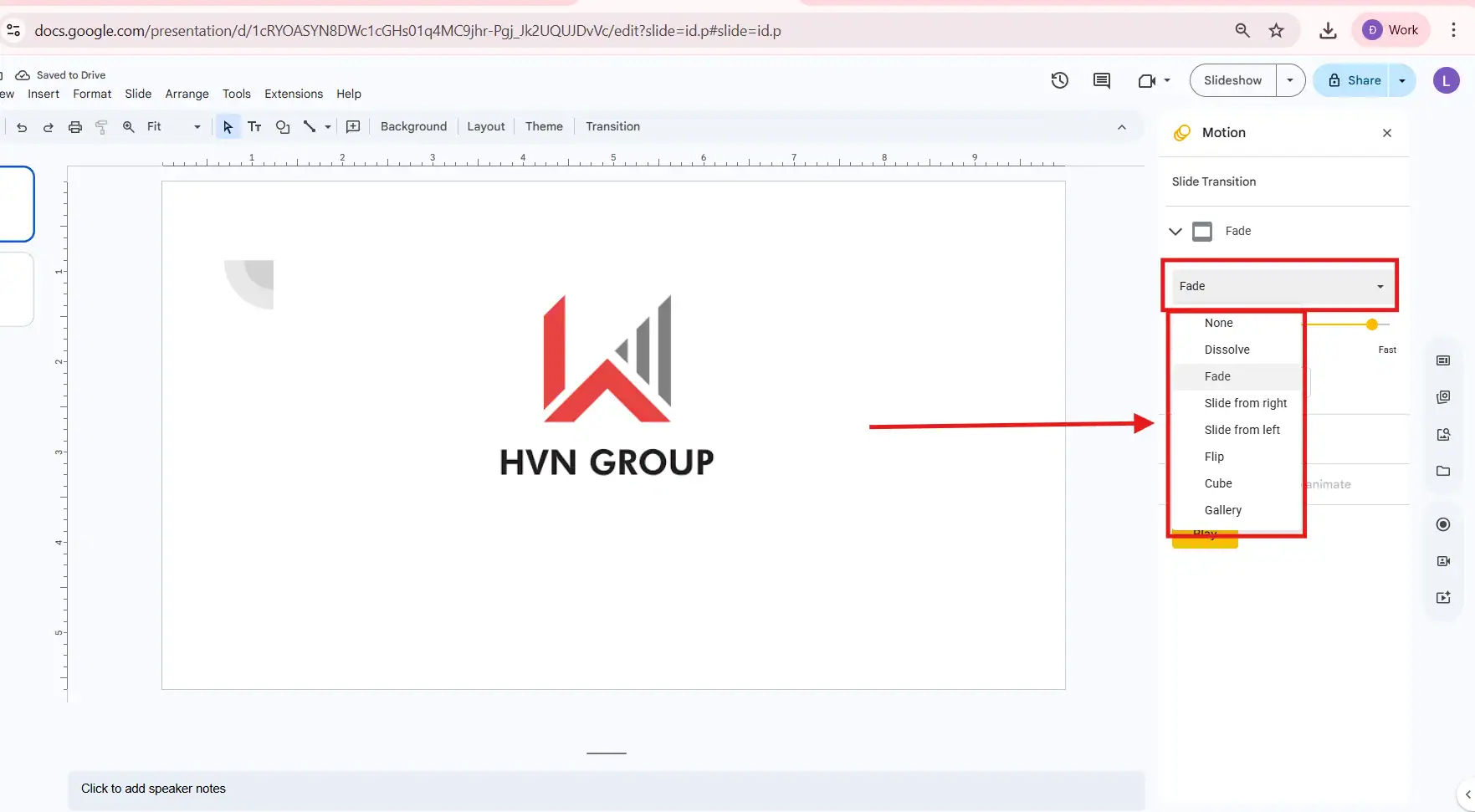 Thêm hiệu ứng chuyển tiếp trong Google Slides giúp slide chuyên nghiệp hơn 7 Hiệu ứng chuyển tiếp trong Google Slides
