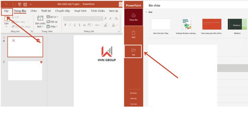 Khôi phục file PowerPoint chưa lưu