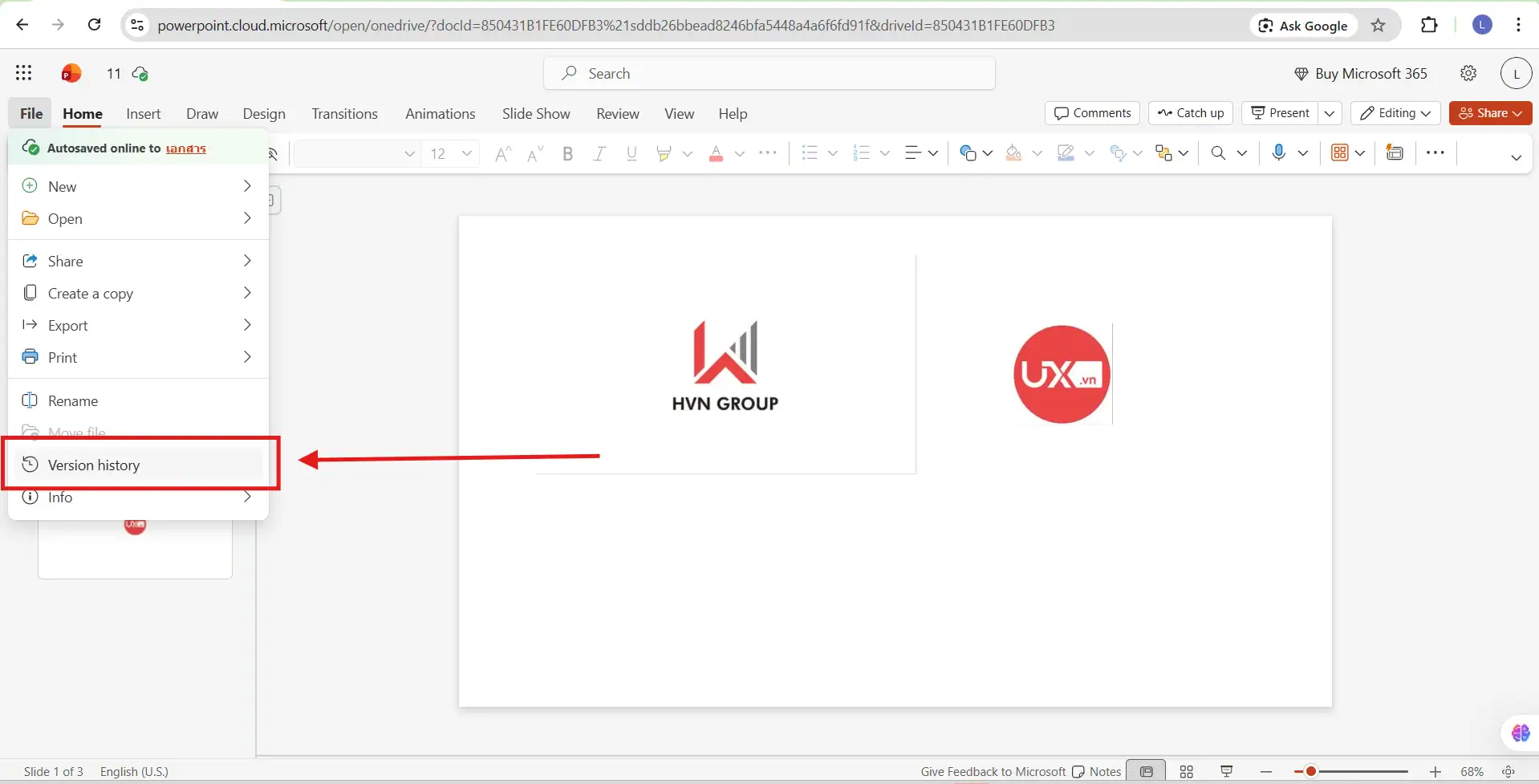 Khôi phục trên Onedrive