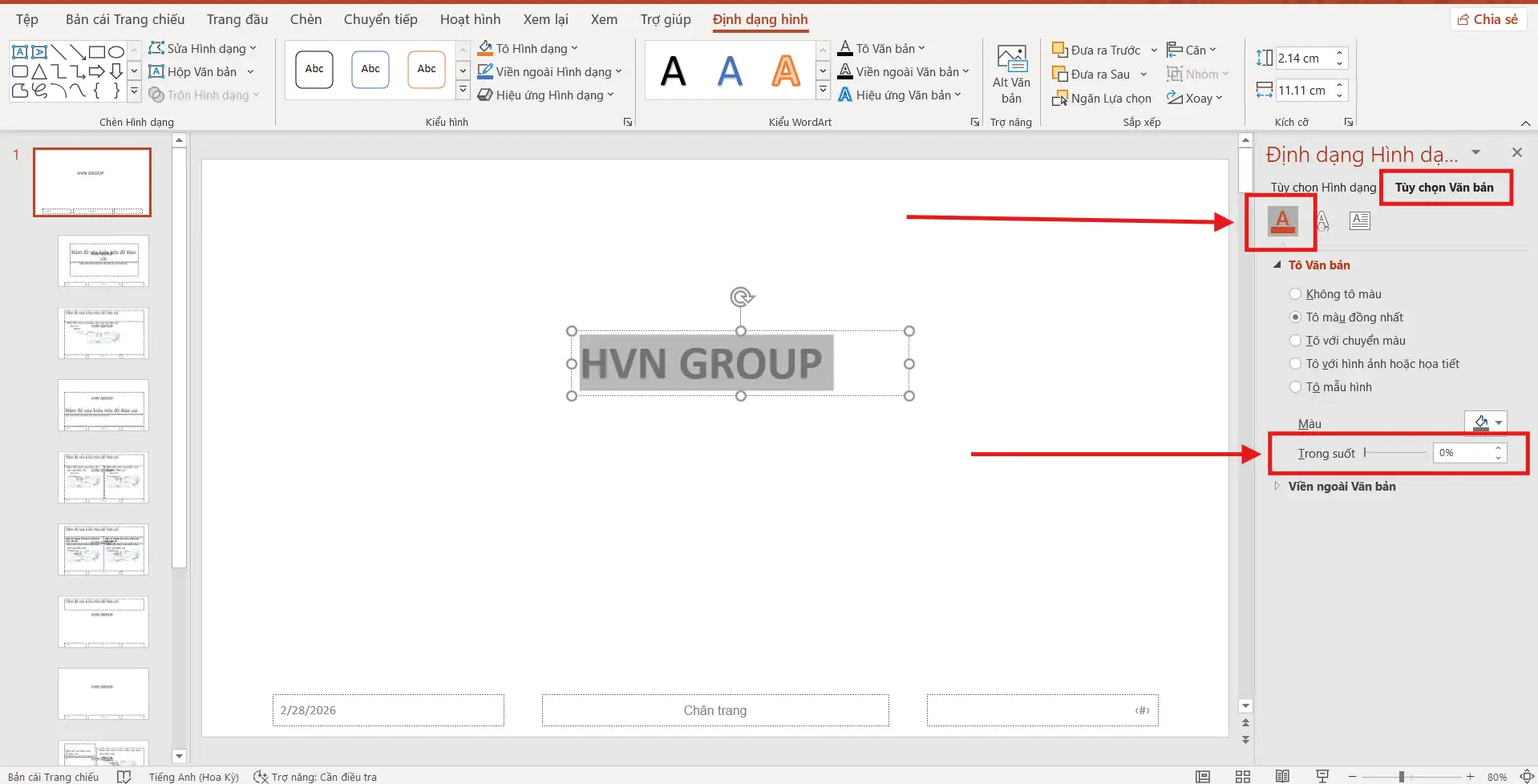 Làm mờ watermark trong Ppt
