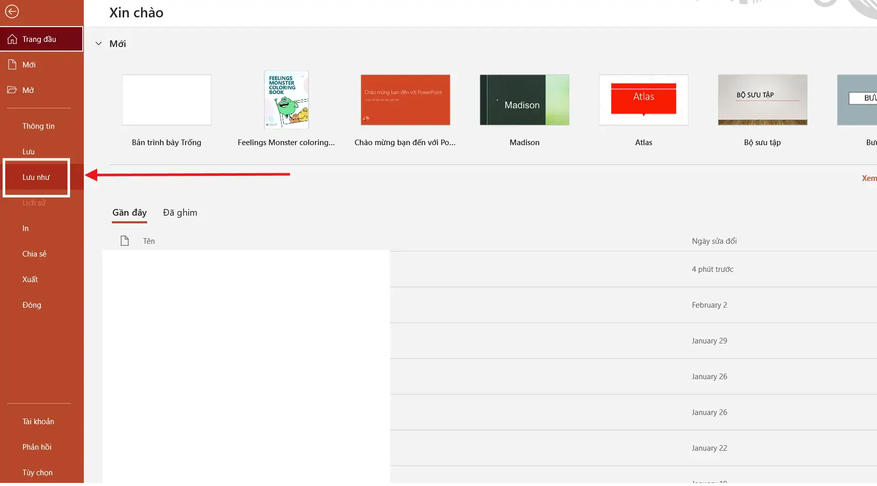 Lưu file đã phục hồi