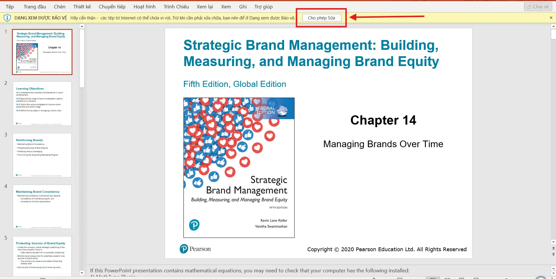 Protected view trong PowerPoint