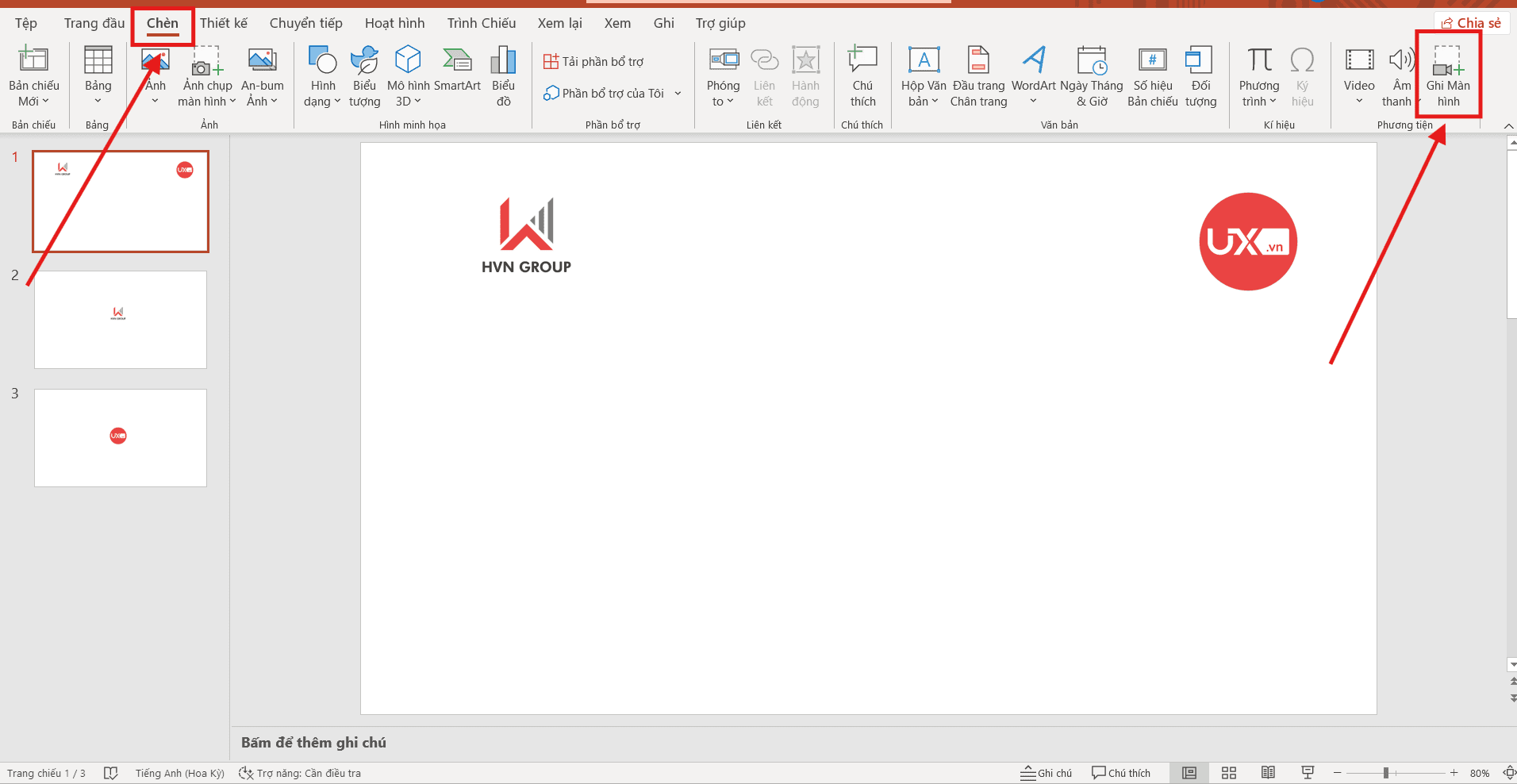 Quay màn hình trong PowerPoint