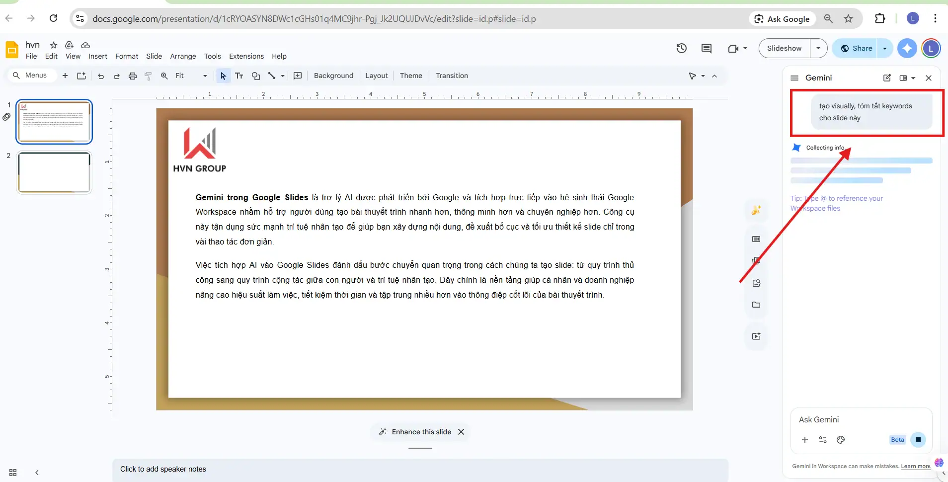 Gemini trong Google Slides: Cách sử dụng AI để tạo slide nhanh và chuyên nghiệp 10 Sử dụng Gemini