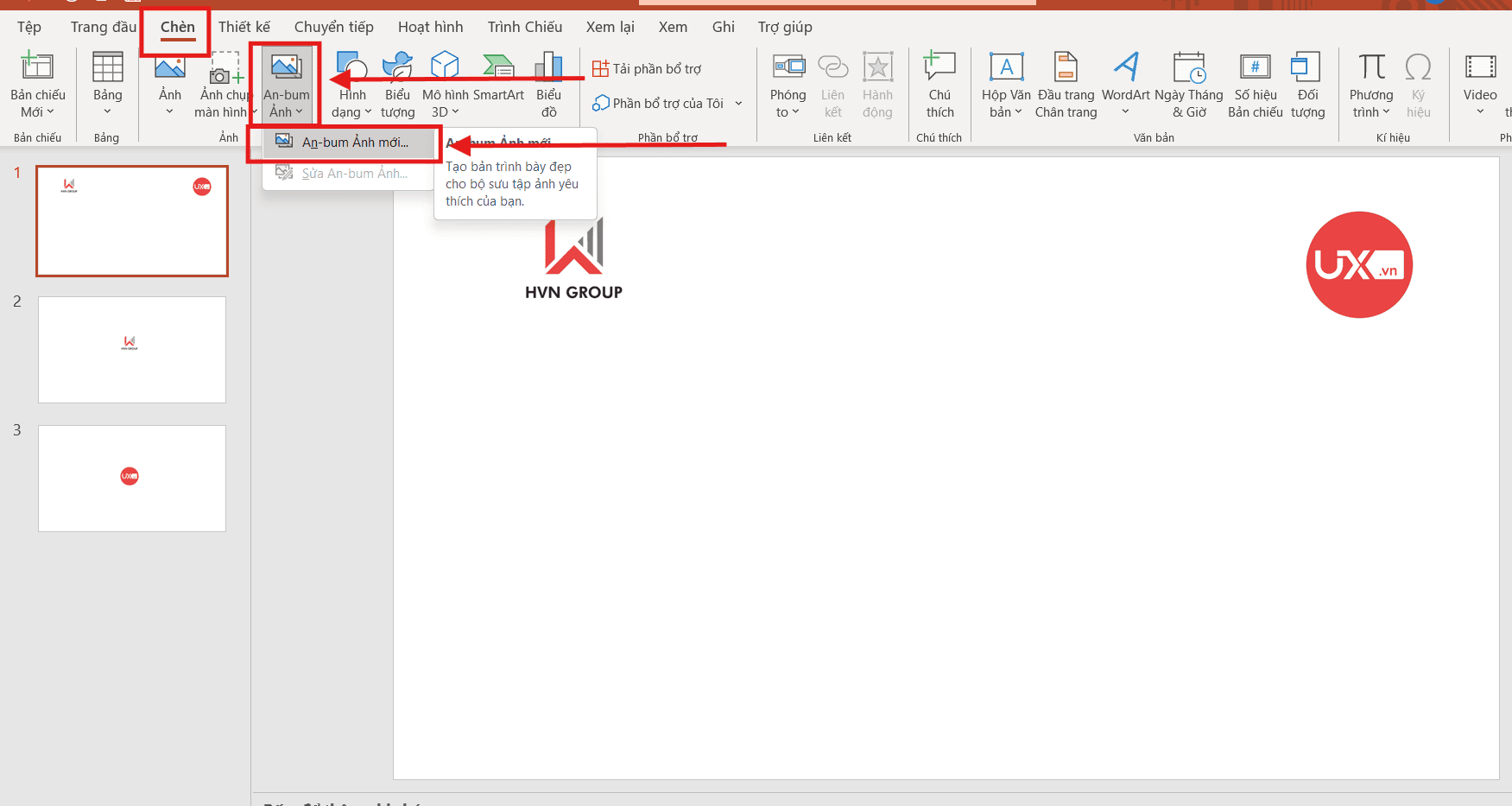 Tạo Album ảnh trong PowerPoint