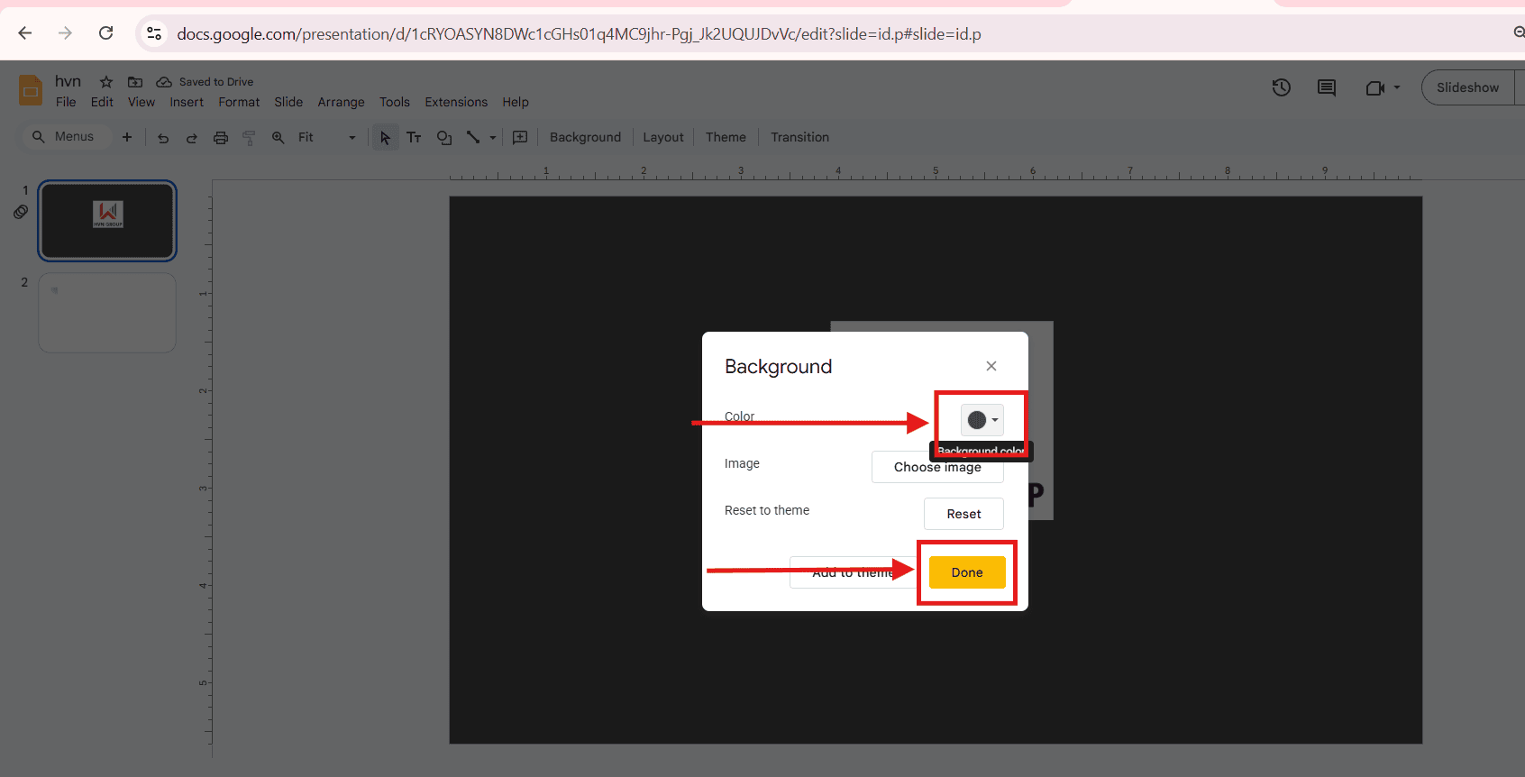 Cách bật Dark Mode trong Google Slides trên máy tính và điện thoại 16 Thay đổi hình nên tối cho Google slide