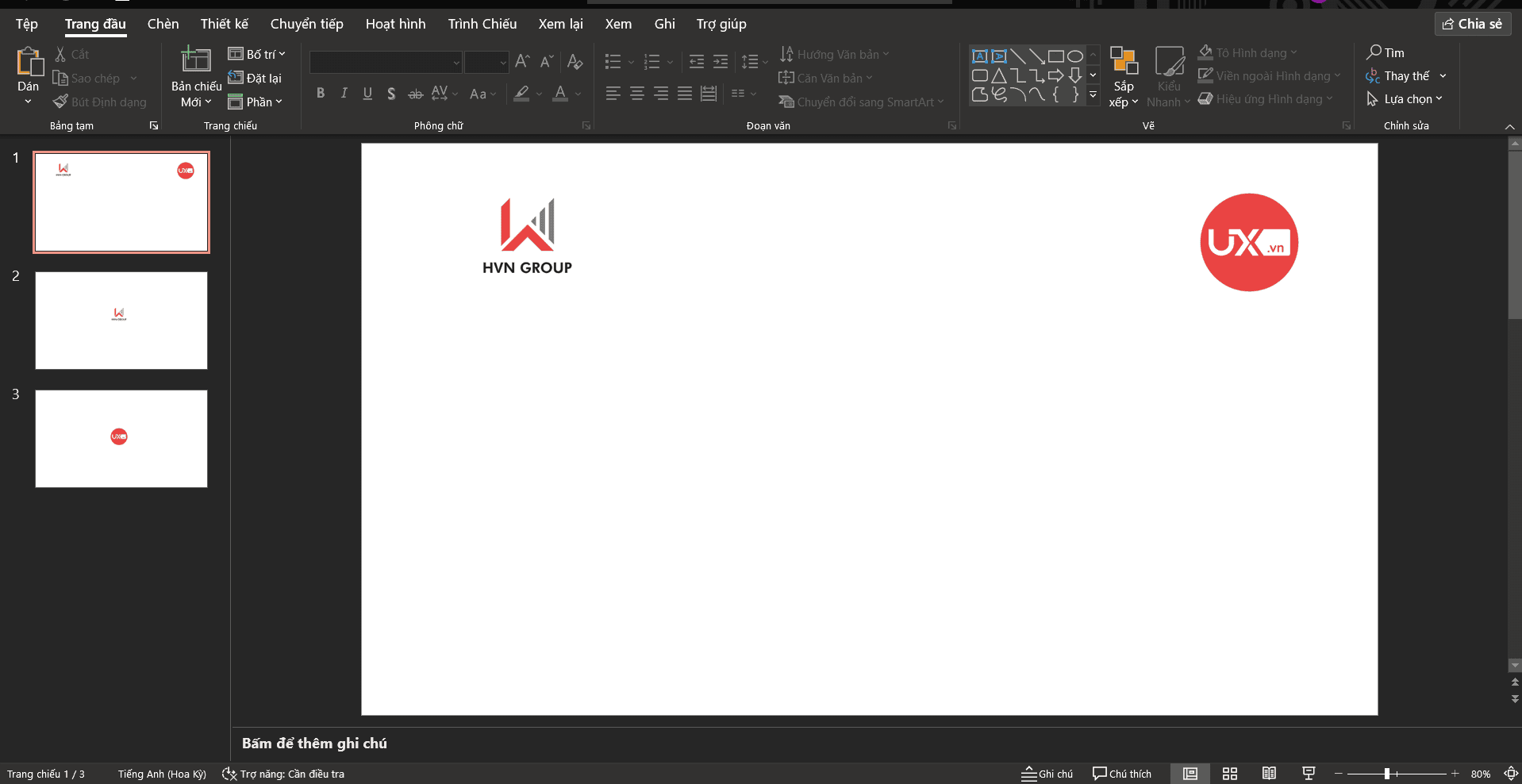 Thay đổi hình nền đen trong Ppt