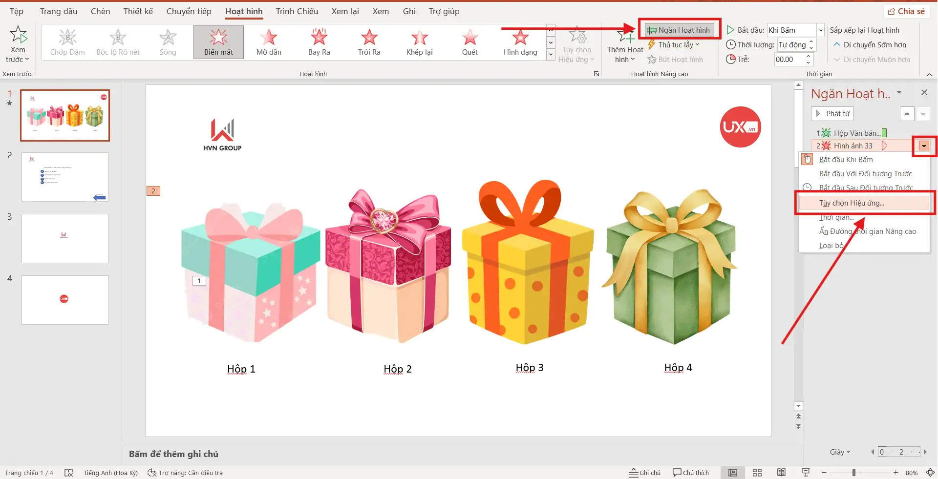 Thêm hiệu ứng âm thanh