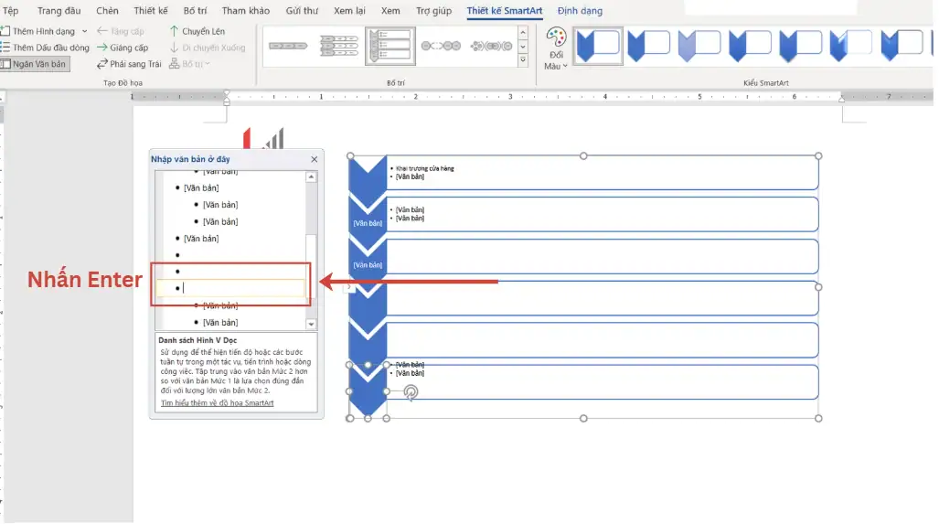 Hướng dẫn 02 cách tạo timeline trong Word dễ thực hiện cho người mới 8 Thêm mốc thời gian trong Word