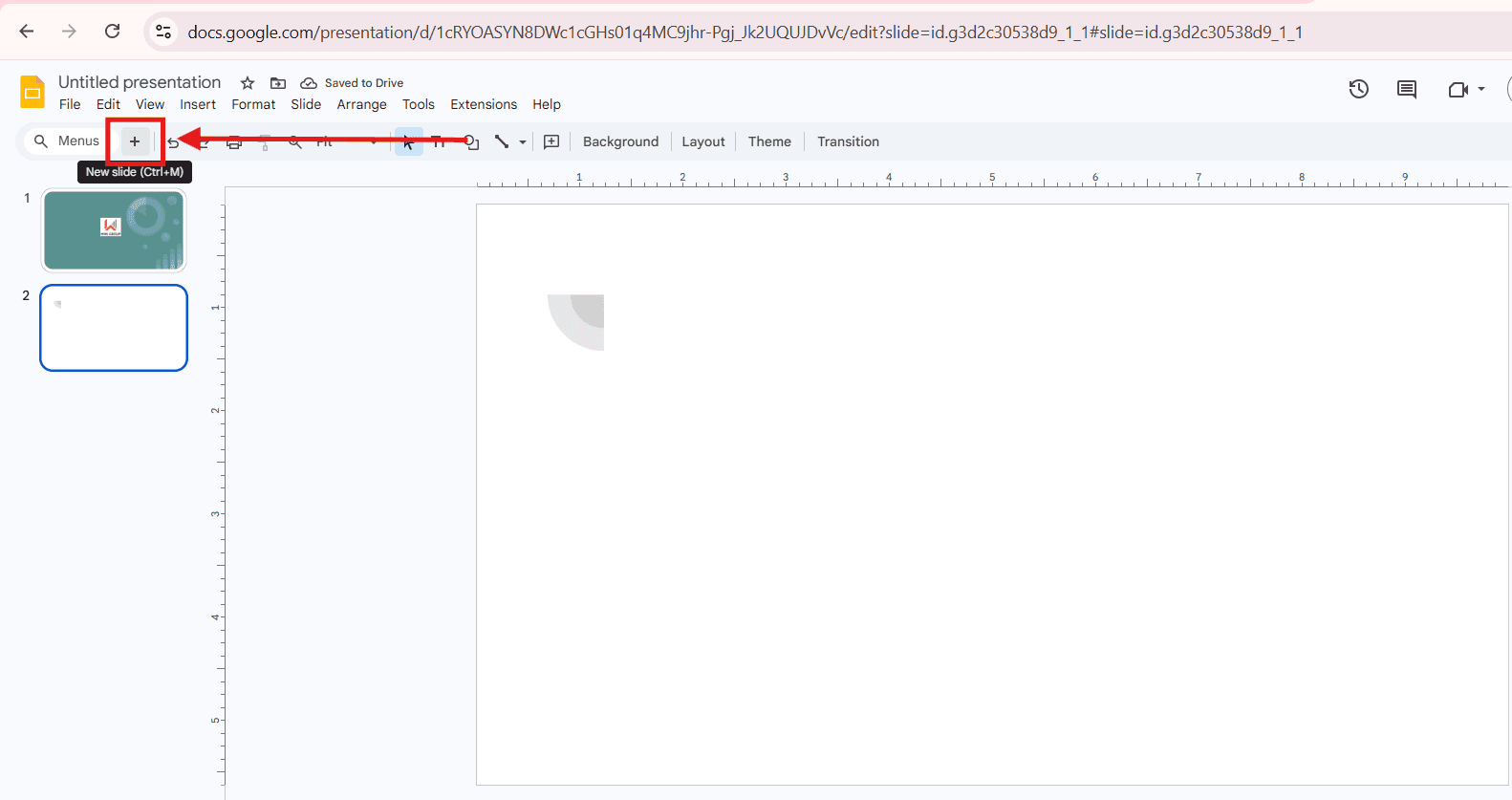 Thêm slide mới trong google slides
