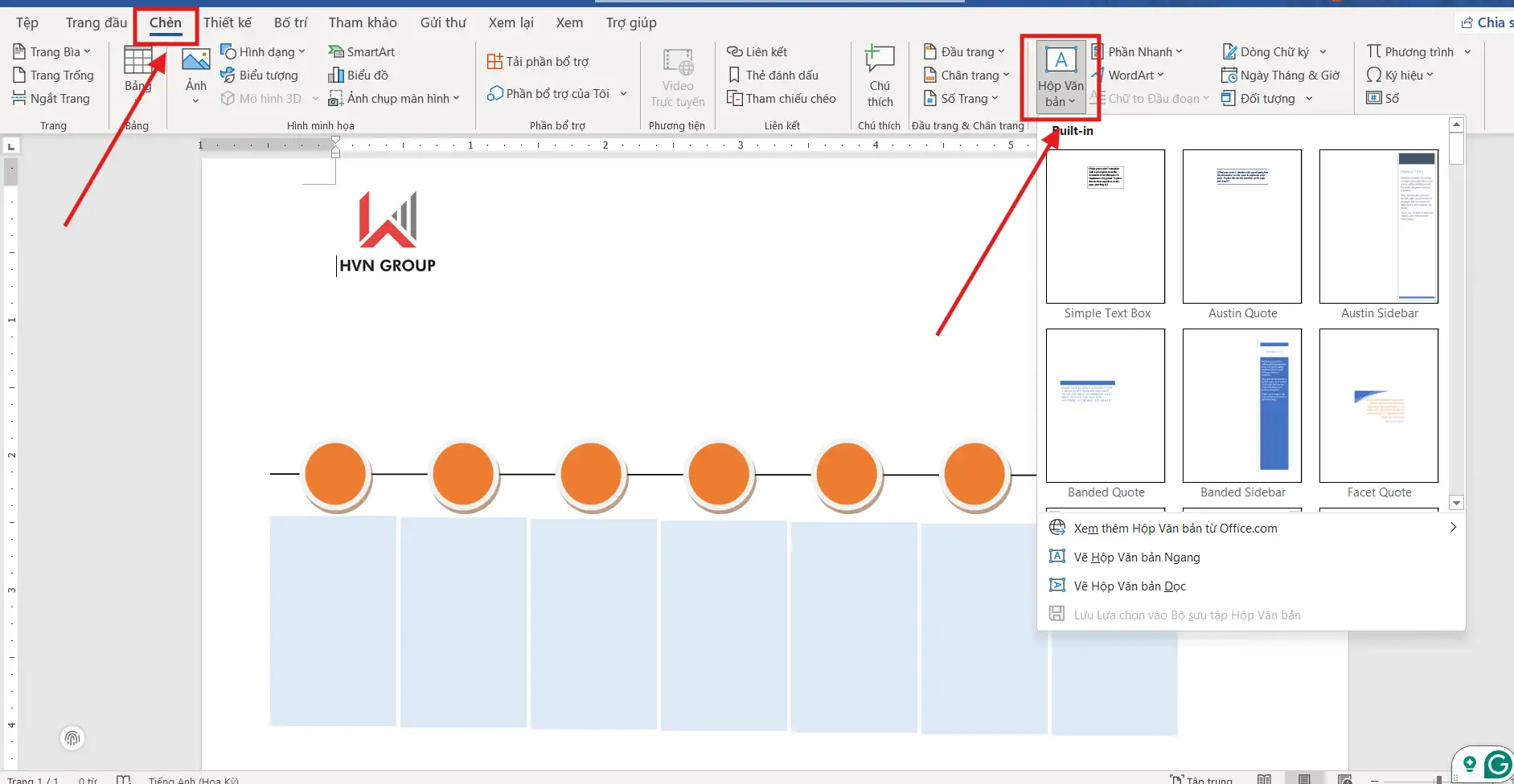 Hướng dẫn 02 cách tạo timeline trong Word dễ thực hiện cho người mới 12 Thêm văn bản trong Word