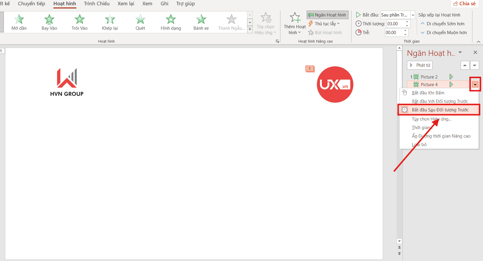 Thiết lập vòng thời gian