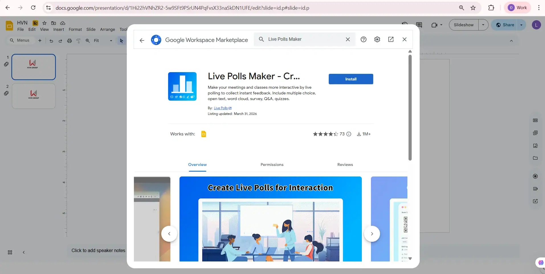 Addons live poll marker