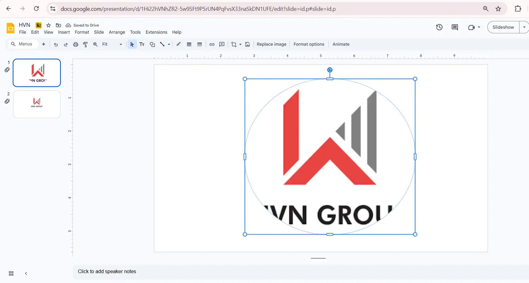 Cắt ảnh hình tròn trong Google Slide